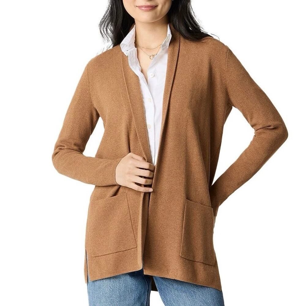 J. Crew Factory Chelsea Sweater Blazer Camel Brown XXL Cardigan Open Front BA866
